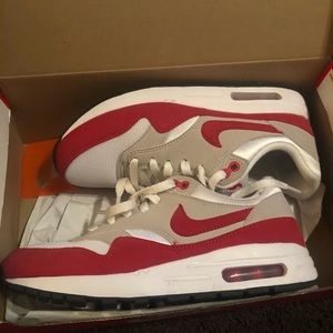 Red and white nike